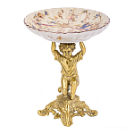 Чаша с цветочным орнаментом на ножке в виде бронзового ангела Eden Garden варинант исполнения - 1 | Loft Concept в Ростове-на-Дону