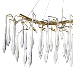 Линейная люстра с хрустальными подвесками в виде капель Droplet Crystal Gold Linear Chandelier 12 варинант исполнения - 2 | Loft Concept в Ростове-на-Дону
