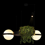 Подвесной светильник с 2-мя шарообразными плафонами и цилиндрическим спотом Light of Еyes варинант исполнения - 5 | Loft Concept в Ростове-на-Дону