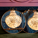 Зеркало настенное в раме золотого цвета с декором птица на ветке Mirror Portal варинант исполнения - 3 | Loft Concept в Ростове-на-Дону