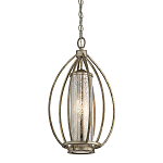 Подвесной светильник овальной формы с цилиндрическим плафоном в цвете сусальное серебро Kichler варинант исполнения - 1 | Loft Concept в Ростове-на-Дону