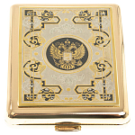 Портсигар на 20 сигарет с гравюрой Герба РФ в подарочной коробке Metal Cigarettes Cases варинант исполнения - 1 | Loft Concept в Ростове-на-Дону