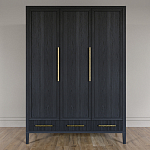 Большой Шкаф Primo Черный дуб с 3 дверьми и 3 выдвижными ящиками варинант исполнения - 1 | Loft Concept в Ростове-на-Дону