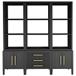 Модульный стеллаж Primo из трех составных элементов Черный дуб варинант исполнения - 1 | Loft Concept в Ростове-на-Дону