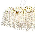 Линейная люстра с круглыми хрустальными подвесками Fairytree Gold Crystal Branches Linear Chandelier  варинант исполнения - 2 | Loft Concept в Ростове-на-Дону