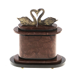 Часы настольные из натурального камня с декором в виде двух лебедей Swans Stone Clock варинант исполнения - 7 | Loft Concept в Ростове-на-Дону