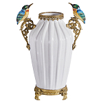 Ваза белого цвета из фарфора с птичкми White Garden варинант исполнения - 1 | Loft Concept в Ростове-на-Дону