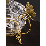 Конфетница из прозрачного рельефного стекла с ручками в виде стрекоз и фигуркой лебедя Eden Garden варинант исполнения - 4 | Loft Concept в Ростове-на-Дону