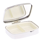 Таблетница карманная прямоугольная с 2-мя отделениями с зеркалом и накладкой из натурального камня Флюорит Silver Stone Pillboxes варинант исполнения - 3 | Loft Concept в Ростове-на-Дону