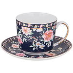 Чайный сервиз из фарфора синий на 6 персон 14 предметов Flower Porcelain Collection варинант исполнения - 2 | Loft Concept в Ростове-на-Дону