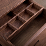 Прикроватный столик деревянный с 2-мя ящиками Moon Walnut Furniture варинант исполнения - 1 | Loft Concept в Ростове-на-Дону