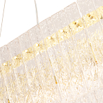 Люстра подвесная овальная с рельефными стеклянными панелями и золотым металлическим каркасом Textured Glass Chandelier варинант исполнения - 3 | Loft Concept в Ростове-на-Дону