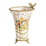 Ваза из фарфора с бронзовой стрекозой  Paradise Dragonfly варинант исполнения - 6 | Loft Concept в Ростове-на-Дону