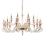 Люстра с 18-ю лампочками и изогнутыми прозрачными элементами из стекла Twisted Glass Candles Chandelier варинант исполнения - 1 | Loft Concept в Ростове-на-Дону