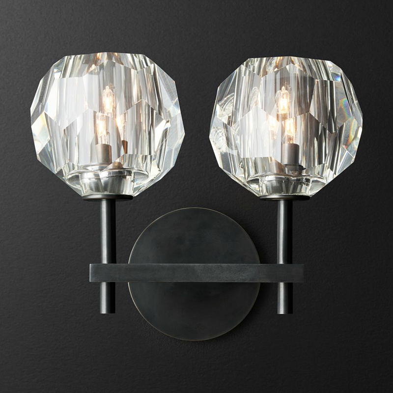   RH Boule de Cristal Double Sconce Black   -- | Loft Concept 