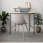 Стол письменный овальной формы с полкой LOUB WORKING TABLE BLACK OAK варинант исполнения - 2 | Loft Concept в Ростове-на-Дону