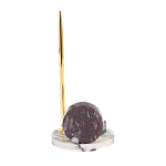 Часы настольные с шариковой металлической ручкой из натурального камня Stone Clock варинант исполнения - 3 | Loft Concept в Ростове-на-Дону