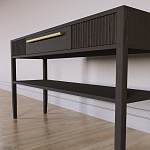 Дизайнерская Консоль с полкой и ящиком Primo Темный орех варинант исполнения - 5 | Loft Concept в Ростове-на-Дону