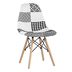 Пластиковый стул на ножках из массива бука Eames Черно-Белый Пэчворк варинант исполнения - 1 | Loft Concept в Ростове-на-Дону