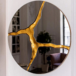 Зеркало кругле с декоративной золотой вставкой Golden Tree варинант исполнения - 4 | Loft Concept в Ростове-на-Дону