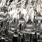 Люстра подвесная с прозрачными стеклянными подвесками в форме капель Диаметр 80 см Droplet Chandelier варинант исполнения - 10 | Loft Concept в Ростове-на-Дону