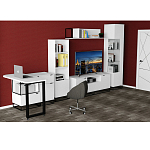 Стеллаж книжный белый с 3-мя открытыми полками и дверкой Strict Lines варинант исполнения - 6 | Loft Concept в Ростове-на-Дону