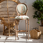 Барный стул из массива бука светло-зеленый с растительным орнаментом Raffael Angel Green Bar stool варинант исполнения - 7 | Loft Concept в Ростове-на-Дону