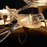 Люстра подвесная с прозрачными стеклянными птичками на ветвях Диаметр 80 см Serip Voa варинант исполнения - 10 | Loft Concept в Ростове-на-Дону