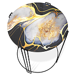 Стол журнальный круглый со столешницей из стекла Gold and Black Marble варинант исполнения - 2 | Loft Concept в Ростове-на-Дону