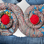 Кукла из одежды и павлопосадских платков Rusalka Blue Jeans варинант исполнения - 3 | Loft Concept в Ростове-на-Дону