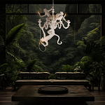 Люстра с тремя фигурами обезьян с лампочками в руках белого цвета Hanging Monkey варинант исполнения - 10 | Loft Concept в Ростове-на-Дону
