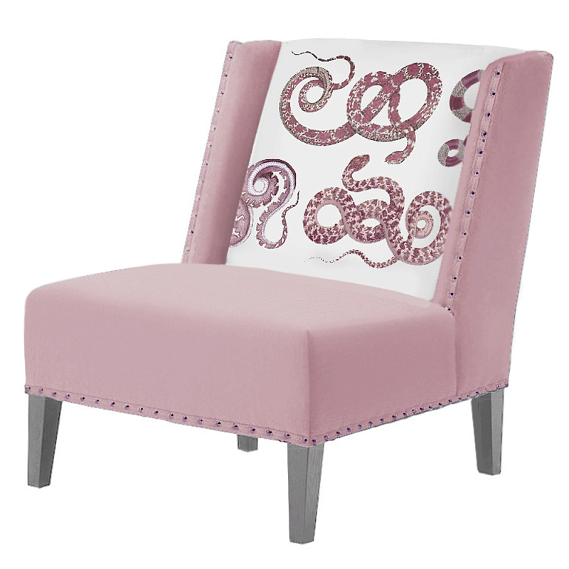 FUN Armchair Snakes Pink-White       ̆ ̆  -- | Loft Concept 