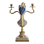 Подсвечникв образе попугая из фарфора с бронзовыми элементами Eden Garden варинант исполнения - 3 | Loft Concept в Ростове-на-Дону