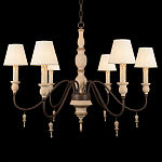 Люстра на металлическом основании с 6-ю белыми тканевыми абажурами Terrain варинант исполнения - 6 | Loft Concept в Ростове-на-Дону