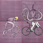 Плитка с узором Осьминог велосипедист варинант исполнения - 2 | Loft Concept в Ростове-на-Дону