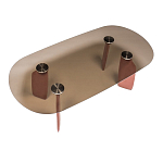 Обеденный стол со стеклянной столешницей и розовыми ножками с тканевой обивкой Wrigley варинант исполнения - 1 | Loft Concept в Ростове-на-Дону