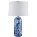 Настольная лампа керамическая с бело-синими мазками Painterly Strokes варинант исполнения - 3 | Loft Concept в Ростове-на-Дону