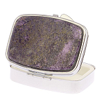 Таблетница карманная прямоугольная с 2-мя отделениями с зеркалом и накладкой из натурального камня Флюорит Silver Stone Pillboxes варинант исполнения - 2 | Loft Concept в Ростове-на-Дону