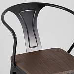 Черный глянцевый стул с сиденьем из натурального дерева TOLIX варинант исполнения - 6 | Loft Concept в Ростове-на-Дону