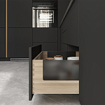 Черный матовый кухонный гарнитур с фасадом под дерево Renart Kitchen Set варинант исполнения - 2 | Loft Concept в Ростове-на-Дону