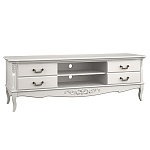 ТВ-тумба белая из массива бука с 4-мя ящиками и 2-мя полками White Provence варинант исполнения - 1 | Loft Concept в Ростове-на-Дону