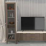 Витрина левая 1-дверная с ящиком и 5-ю белыми полками Harper Line варинант исполнения - 1 | Loft Concept в Ростове-на-Дону