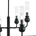 Люстра с 8-ю плафонами в форме стеклянных трубок и мраморных декоративных элементов Montreal варинант исполнения - 5 | Loft Concept в Ростове-на-Дону