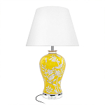 Настольная лампа желтая с изображением белых птиц Flight Among Acacia варинант исполнения - 1 | Loft Concept в Ростове-на-Дону