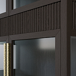 Витрина Primo со стеклянными фасадами и 2 ящиками Темный орех варинант исполнения - 4 | Loft Concept в Ростове-на-Дону