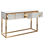 Консоль с ящиками зеркальная с золотым декором Gold Painted Mirror Console варинант исполнения - 2 | Loft Concept в Ростове-на-Дону