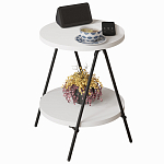 Стол приставной с 2-мя круглыми белыми столешницами ESSEL SIDE TABLE WHITE варинант исполнения - 1 | Loft Concept в Ростове-на-Дону