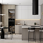 Кухонный гарнитур с фасадом в полоску Rainier Kitchen Set варинант исполнения - 1 | Loft Concept в Ростове-на-Дону