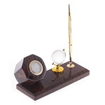 Настольный письменный набор с глобусом и ручкой из натурального обсидиана World Globe варинант исполнения - 2 | Loft Concept в Ростове-на-Дону