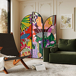 Ширма цветочный принт Colored Partition варинант исполнения - 3 | Loft Concept в Ростове-на-Дону